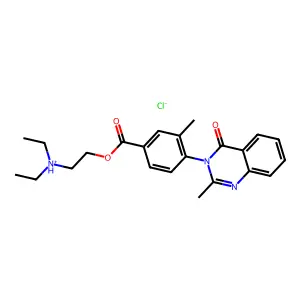 Benzoic acid, 3-methyl-4-(2-methyl-4-oxo-3(4H)-quinazolinyl)-, 2-(diethylamino)ethyl ester, monohydrochloride structure