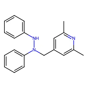 1-[(2,6-dimethyl-4-pyridinyl)methyl]-1,2-diphenylhydrazine structure