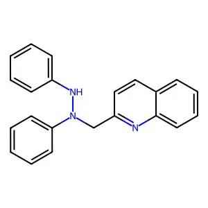 1,2-diphenyl-1-(quinolin-2-ylmethyl)hydrazine structure