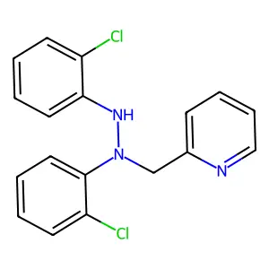 1,2-bis(2-chlorophenyl)-1-(pyridin-2-ylmethyl)hydrazine structure