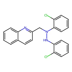 1,2-bis(2-chlorophenyl)-1-(quinolin-2-ylmethyl)hydrazine structure
