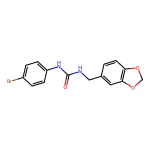 1-(1,3-benzodioxol-5-ylmethyl)-3-(4-bromophenyl)urea structure