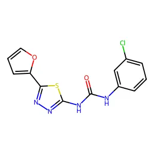 1-(3-Chlorophenyl)-3-(5-(furan-2-yl)-1,3,4-thiadiazol-2-yl)urea structure