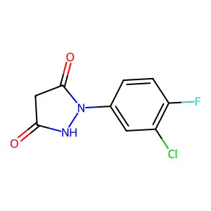 1-(3-chloro-4-fluorophenyl)pyrazolidine-3,5-dione structure