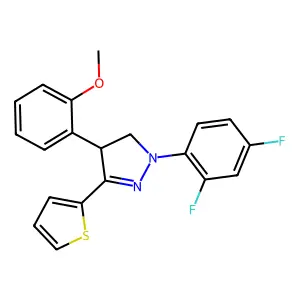 1-(2,4-Difluorophenyl)-4-(2-methoxyphenyl)-3-(2-thienyl)-4,5-dihydro-1H-pyrazole structure