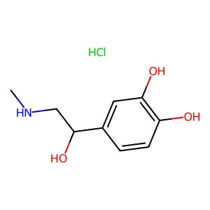 4-[1-hydroxy-2-(methylamino)ethyl]benzene-1,2-diolhydrochloride structure