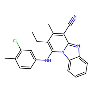 1-(3-chloro-4-methylanilino)-2-ethyl-3-methylpyrido[1,2-a]benzimidazole-4-carbonitrile structure