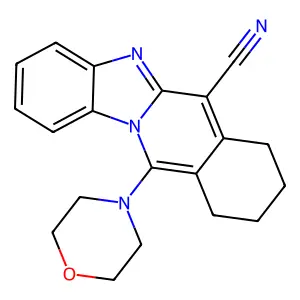 11-morpholin-4-yl-7,8,9,10-tetrahydrobenzimidazolo[1,2-b]isoquinoline-6-carbonitrile structure