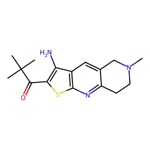 1-(3-amino-6-methyl-7,8-dihydro-5H-thieno[2,3-b][1,6]naphthyridin-2-yl)-2,2-dimethylpropan-1-one structure