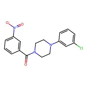 1-(3-chlorophenyl)-4-(3-nitrobenzoyl)piperazine structure