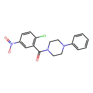 1-(2-chloro-5-nitrobenzoyl)-4-phenylpiperazine structure