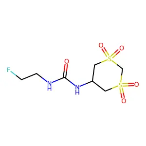 1-(2-fluoroethyl)-3-(1,1,3,3-tetraoxo-1,3-dithian-5-yl)urea structure