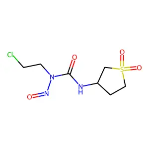 1-(2-chloroethyl)-3-(1,1-dioxothiolan-3-yl)-1-nitrosourea structure