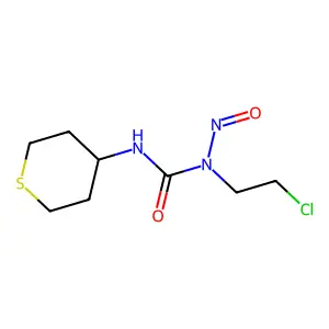 1-(2-chloroethyl)-1-nitroso-3-(thian-4-yl)urea structure