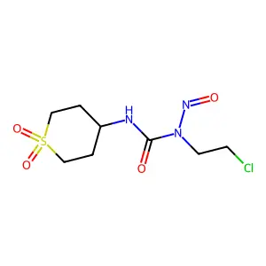 1-(2-chloroethyl)-3-(1,1-dioxothian-4-yl)-1-nitrosourea structure