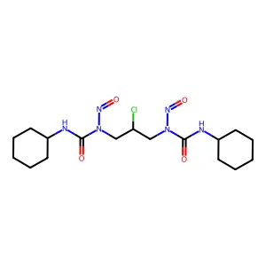 1-[2-chloro-3-[cyclohexylcarbamoyl(nitroso)amino]propyl]-3-cyclohexyl-1-nitrosourea structure