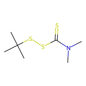 Carbamo(dithioperoxo)thioic acid, N,N-dimethyl-, 1,1-dimethylethyl ester structure