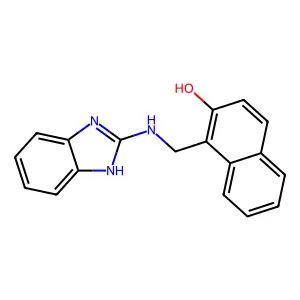 1-[(1H-benzimidazol-2-ylamino)methyl]naphthalen-2-ol structure