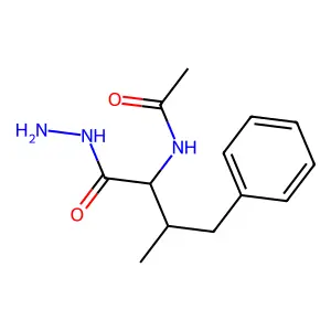 N-(1-hydrazinyl-3-methyl-1-oxo-4-phenylbutan-2-yl)acetamide structure