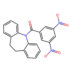 10,11-dihydro-5H-dibenzo[b,f]azepin-5-yl(3,5-dinitrophenyl)methanone structure