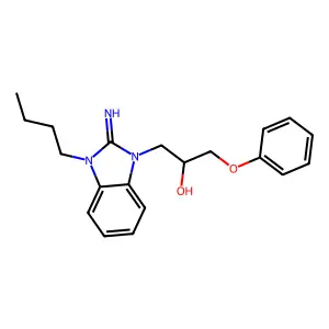1-(3-butyl-2-iminobenzimidazol-1-yl)-3-phenoxypropan-2-ol structure