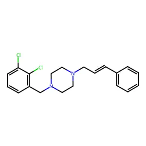 1-(2,3-dichlorobenzyl)-4-[(2E)-3-phenylprop-2-en-1-yl]piperazine structure