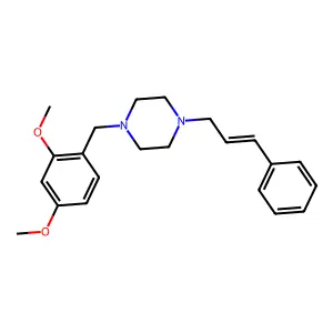 1-(2,4-dimethoxybenzyl)-4-[(2E)-3-phenylprop-2-en-1-yl]piperazine structure
