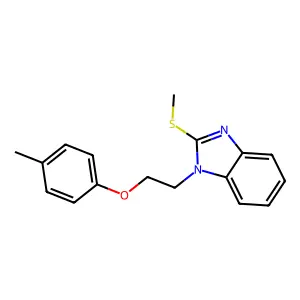 1-[2-(4-methylphenoxy)ethyl]-2-methylsulfanylbenzimidazole structure
