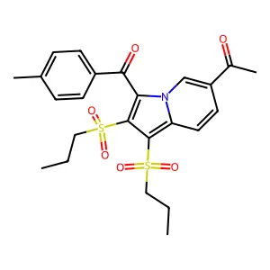 1-[3-(4-methylbenzoyl)-1,2-bis(propylsulfonyl)indolizin-6-yl]ethanone structure