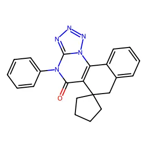 12-phenylspiro[12,14,15,16,17-pentazatetracyclo[8.7.0.02,7.013,17]heptadeca-1(10),2,4,6,13,15-hexaene-9,1'-cyclopentane]-11-one structure