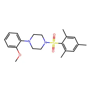 1-(2-methoxyphenyl)-4-(2,4,6-trimethylphenyl)sulfonylpiperazine structure