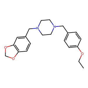 1-(1,3-benzodioxol-5-ylmethyl)-4-(4-ethoxybenzyl)piperazine structure