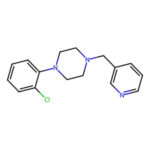 1-(2-chlorophenyl)-4-(pyridin-3-ylmethyl)piperazine structure