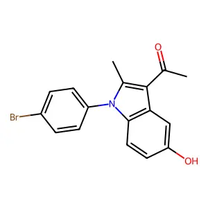 1-[1-(4-bromophenyl)-5-hydroxy-2-methylindol-3-yl]ethanone structure