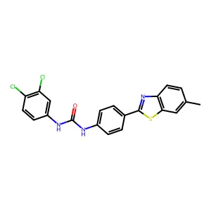 1-(3,4-dichlorophenyl)-3-[4-(6-methyl-1,3-benzothiazol-2-yl)phenyl]urea structure