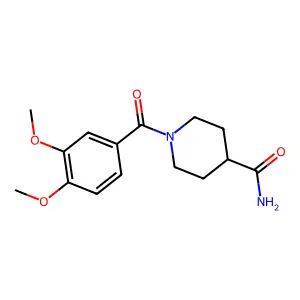 1-(3,4-dimethoxybenzoyl)piperidine-4-carboxamide structure
