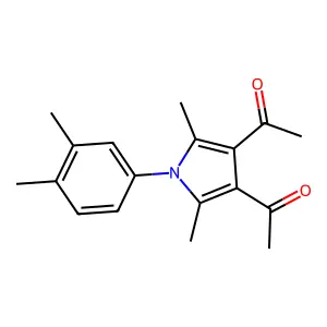 1,1'-(1-(3,4-dimethylphenyl)-2,5-dimethyl-1H-pyrrole-3,4-diyl)diethanone structure
