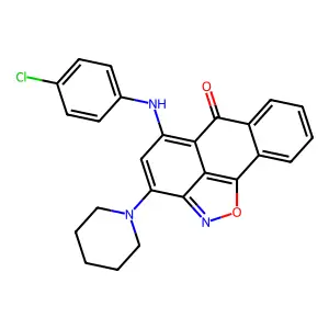 10-(4-chloroanilino)-12-piperidin-1-yl-15-oxa-14-azatetracyclo[7.6.1.02,7.013,16]hexadeca-1(16),2,4,6,9,11,13-heptaen-8-one structure