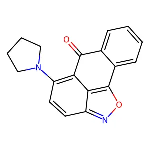 10-pyrrolidin-1-yl-15-oxa-14-azatetracyclo[7.6.1.02,7.013,16]hexadeca-1(16),2,4,6,9,11,13-heptaen-8-one structure