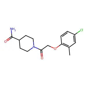1-[2-(4-chloro-2-methylphenoxy)acetyl]piperidine-4-carboxamide structure