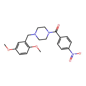 1-(2,5-dimethoxybenzyl)-4-{4-nitrobenzoyl}piperazine structure
