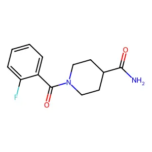 1-(2-fluorobenzoyl)piperidine-4-carboxamide structure
