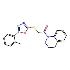 1-(3,4-dihydro-2H-quinolin-1-yl)-2-[[5-(2-methylphenyl)-1,3,4-oxadiazol-2-yl]sulfanyl]ethanone structure