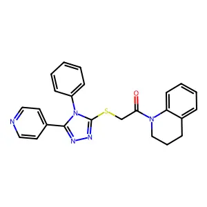 1-(3,4-dihydro-2H-quinolin-1-yl)-2-[(4-phenyl-5-pyridin-4-yl-1,2,4-triazol-3-yl)sulfanyl]ethanone structure