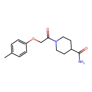 1-[2-(4-methylphenoxy)acetyl]piperidine-4-carboxamide structure