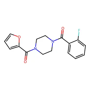 1-(2-fluorobenzoyl)-4-(2-furoyl)piperazine structure