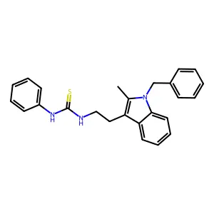 1-[2-(1-Benzyl-2-methyl-1H-indol-3-yl)-ethyl]-3-phenyl-thiourea structure