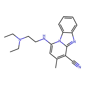 1-{[2-(diethylamino)ethyl]amino}-3-methylpyrido[1,2-a]benzimidazole-4-carbonitrile structure