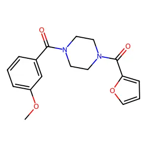 1-(2-furoyl)-4-(3-methoxybenzoyl)piperazine structure