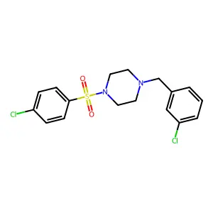 1-(3-chlorobenzyl)-4-[(4-chlorophenyl)sulfonyl]piperazine structure